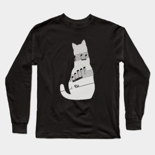 Cat in music sheet Long Sleeve T-Shirt